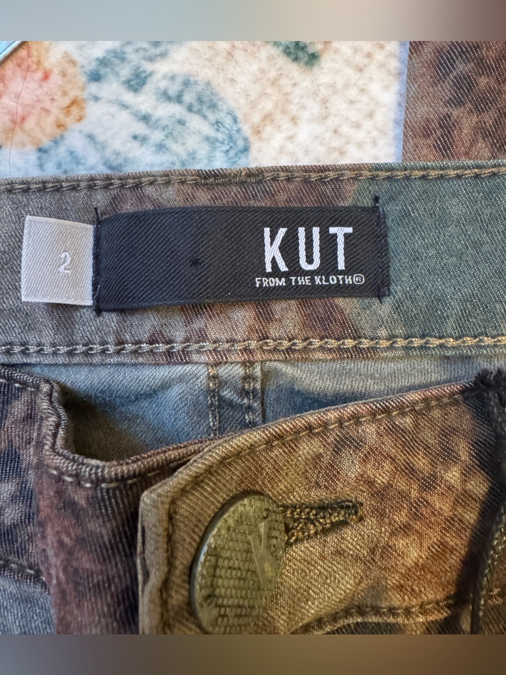 Kut from the Kloth Brown and Gray Snake-Print Skinny Jeans - Picture 10 of 10